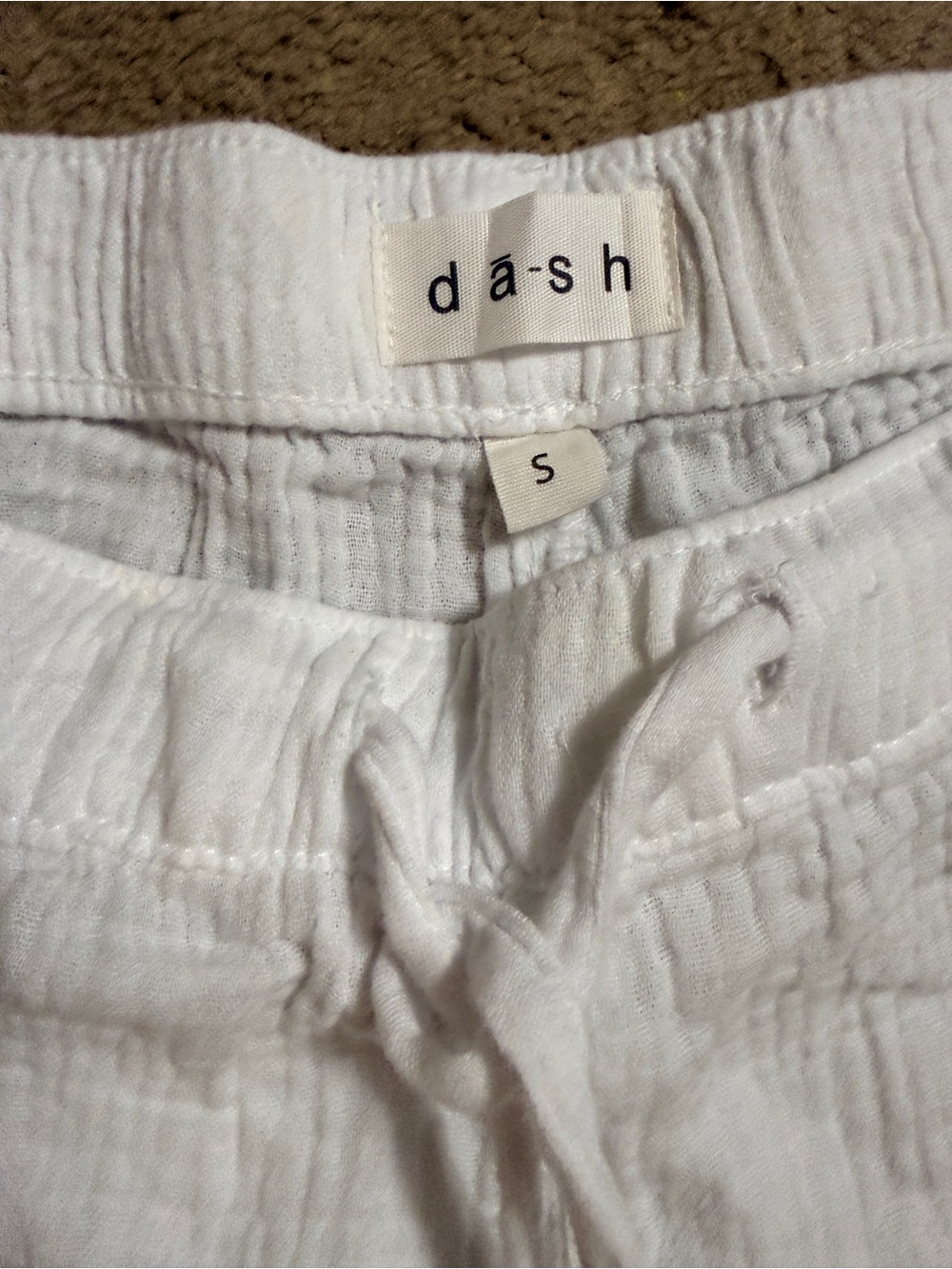 White Drawstring Pants - Picture 2 of 3